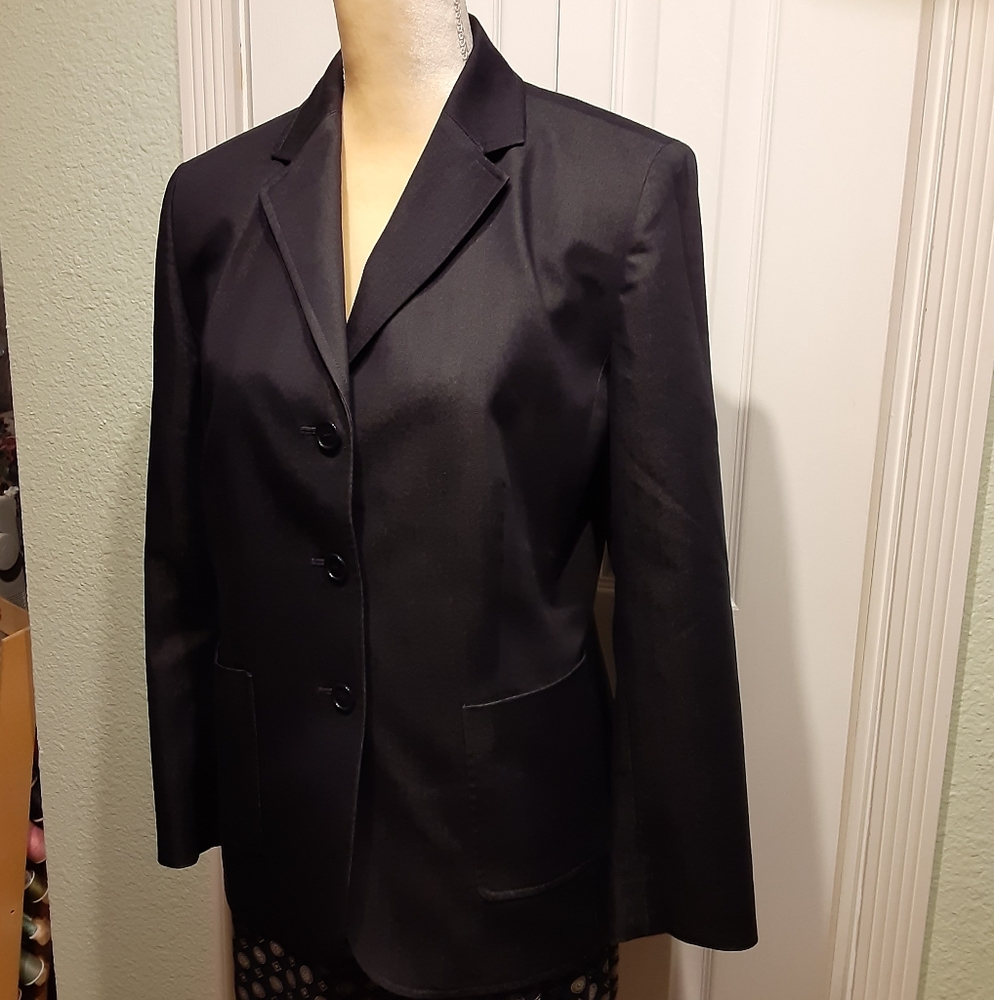 ANN TAYLOR dark blue denim blazer